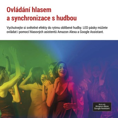 GoSmart ohebný LED pásek NEON bílý, 5 m, 33 W, RGBIC stmívatelný, WiFi