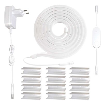 GoSmart ohebný LED pásek NEON bílý, 5 m, 33 W, RGBIC stmívatelný, WiFi