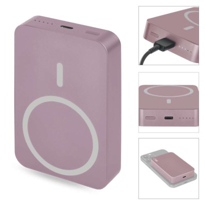 Powerbanka EMOS WI 1046, 10 000 mAh, 20 W+Wireless, lososová