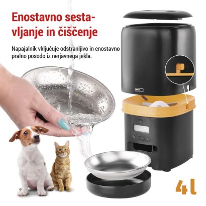 Dozirnik za hrano Pet Care, 4 L, črn