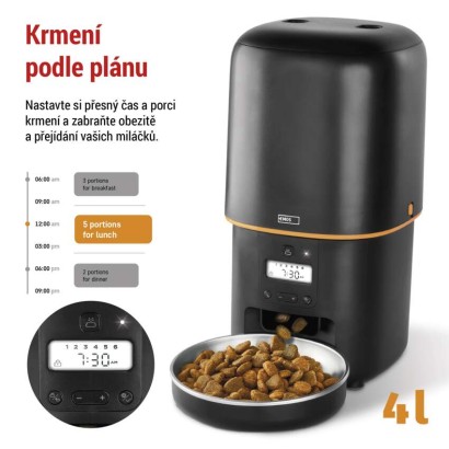 Dávkovač krmiva Pet Care, 4 l, černý