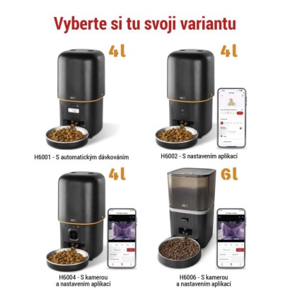 Dávkovač krmiva Pet Care, 4 l, černý