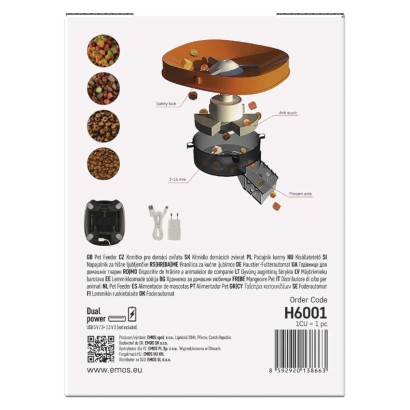 Pet Care barības dozators, 4 l, melns