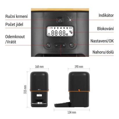 Pet Care barības dozators, 4 l, melns