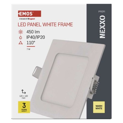 LED-valgusti NEXXO valge, 12 x 12 cm, 7 W, soe valge