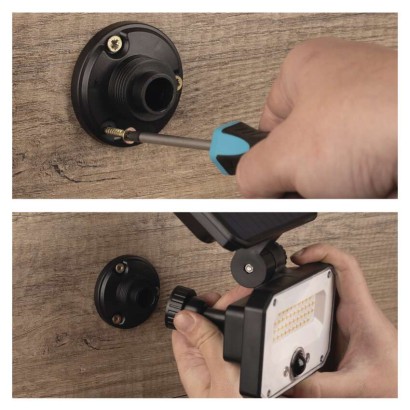 Solární LED reflektor SPILO s pohybovým čidlem, černý, neutrální bílá