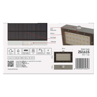 Oprawa LED Garden BRIXO solarna z PIR, 350 lm, NW, biała