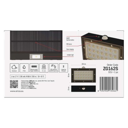 Oprawa LED Garden BRIXO solarna z PIR, 350 lm, NW, czarna