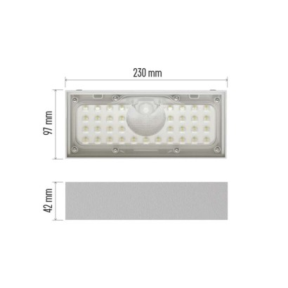 Solární LED svítidlo BRIXO s pohybovým čidlem, bílé, neutrální bílá