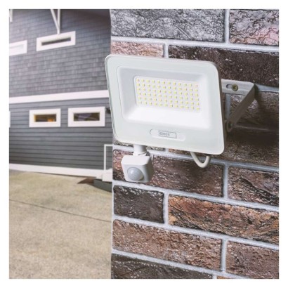 Naświetlacz LED GLARO PIR 50 W, biały, IP54, 5000 lm, neutralna biel