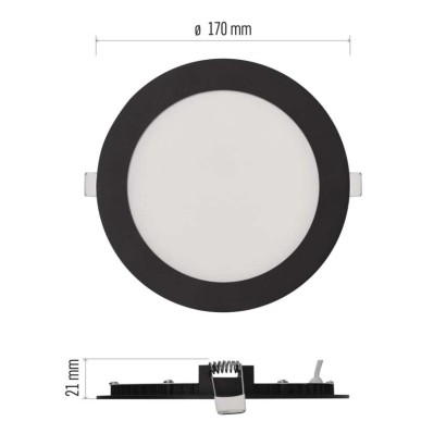 LED podhledové svítidlo NEXXO černé, 17 cm, 12,5 W, teplá/neutrální bílá