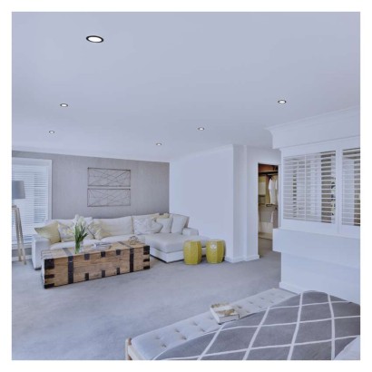 LED gaismeklis NEXXO, melns, 22,5 cm, 18 W, silti/neitrāli balts