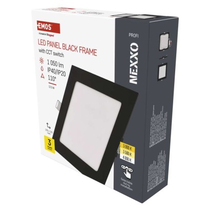LED-valgusti NEXXO must, 17 x 17 cm, 12,5 W, soe/neutraalne valge