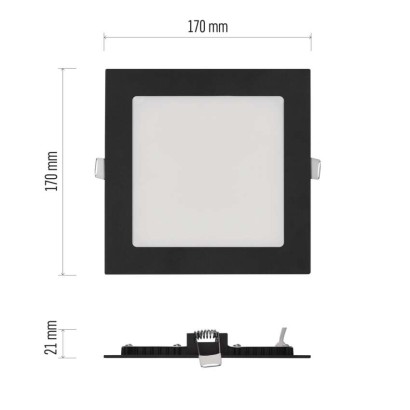 LED-valgusti NEXXO must, 17 x 17 cm, 12,5 W, soe/neutraalne valge