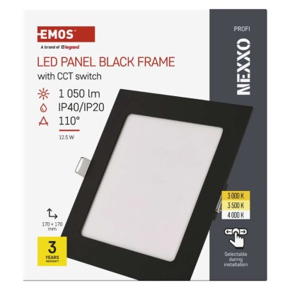 LED-valgusti NEXXO must, 17 x 17 cm, 12,5 W, soe/neutraalne valge