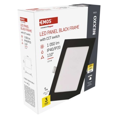 LED-valgusti NEXXO must, 17 x 17 cm, 12,5 W, soe/neutraalne valge