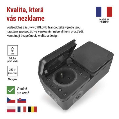 EMOS Cyklone zásuvka dvojnásobná IP55
