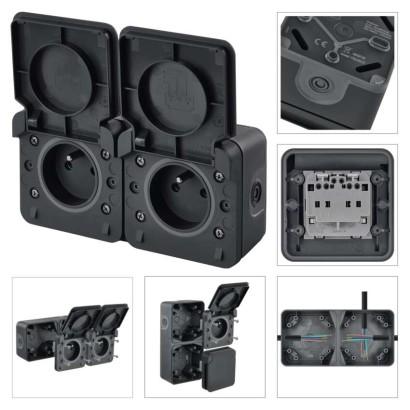 EMOS Cyklone zásuvka dvojnásobná IP55