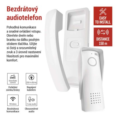 Sada bezdrátového domovního audiotelefonu H1088, 1 účastník 
