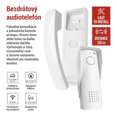 Bezdrôtová sada domáceho audio vrátnika H1088, 1 účastník