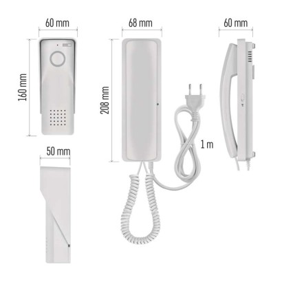 Sada bezdrátového domovního audiotelefonu H1088, 1 účastník 