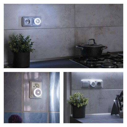 LED naktslampa P3306 ar fotosensoru, spraudņa tipa