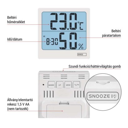 EMOS Hő- és nedvességmérő E0114N