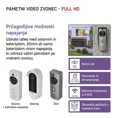 GoSmart Hišni brezžični video zvonec IP-09C z WiFi