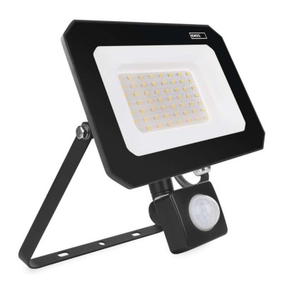 SIMPO LED prožektorius su judesio jutikliu, 50 W, juodas, neutraliai baltas