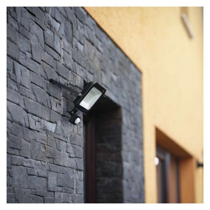 Naświetlacz LED SIMPO 50W,  z czujn. PIR, czarny, neutralna biel