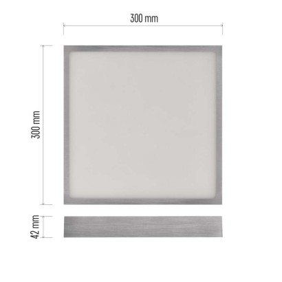 Panel LED natynkowy NEXXO, kwadrat, srebrny, 28,5W, CCT