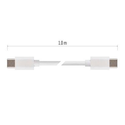 Nabíjecí a datový kabel USB-C 2.0 / USB-C 2.0, 1 m, bílý