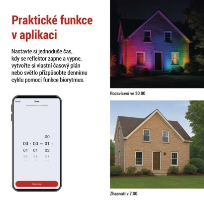 GOSMART LED reflektor 20W, 1720 lm, RGB+CCT, IP65