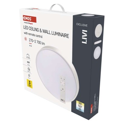 LED-valgusti LIVI 50 cm, 45 W, soe-külmvalge, dimmerdatav kaugjuhtimispuldiga