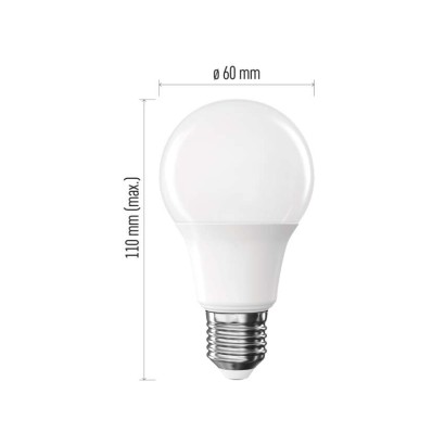 LED izzó Basic A60 / E27 / 8,8 W (60 W) / 806 lm / Természetes fehér