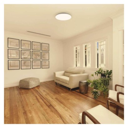 LED griestu gaismeklis TIVI, B CLASS, apaļš balts 8,6W, IP44, Silti balta