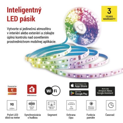 GoSmart LED pásik WiFi 2m, 11W, 750lm, RGB/CCT