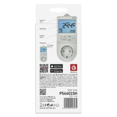 GoSmart 2-in-1 pistik termostaat koos digitaaltaimeriga, WiFi