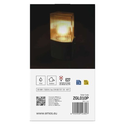 Zahradní nástěnné svítidlo LANA, 11,7 x 10,6 x 21,8 cm, 1 x E27, 25 W