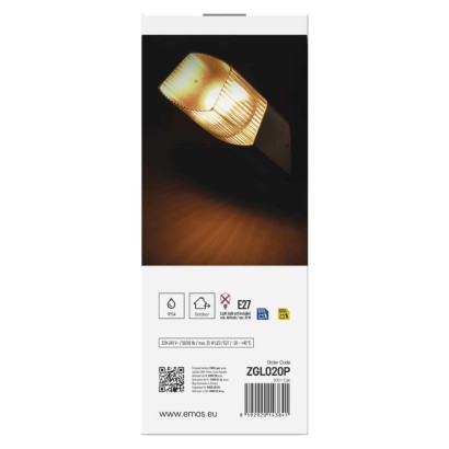 Zahradní nástěnné svítidlo LANA, 10,6 x 8,8 x 28,6 cm, 1 x E27, 25 W