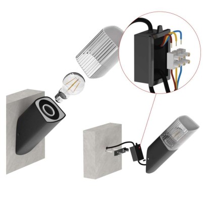 Zahradní nástěnné svítidlo LANA, 10,6 x 8,8 x 28,6 cm, 1 x E27, 25 W