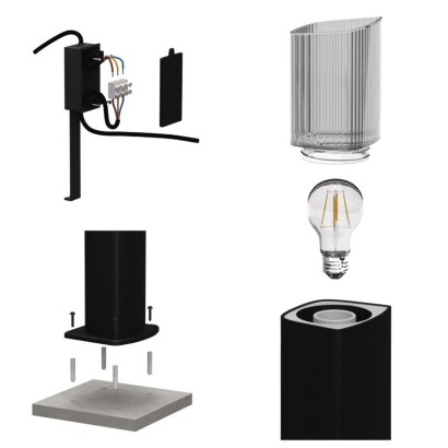 LED aiavalgusti veerg, LANA, 15.3 × 13.3 × 45 cm, 1 × E27, 25 W