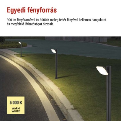 LED kerti oszloplámpa NIKA, 12 x 12 x 50 cm, 12,5 W, meleg fehér