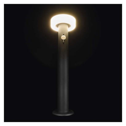 LED zahradní solární sloupkové svítidlo TERION, čidlo soumraku, 12,5 x 12,5 x 50 cm