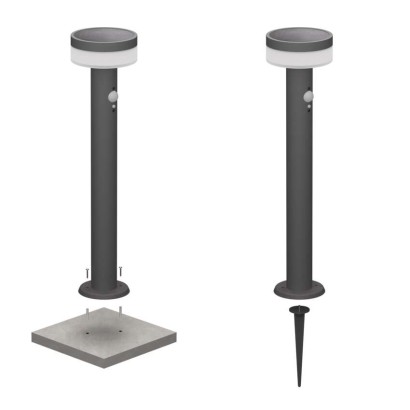 LED zahradní solární sloupkové svítidlo TERION, čidlo soumraku, 12,5 x 12,5 x 50 cm