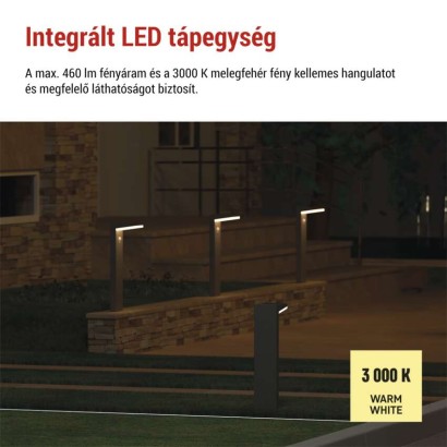 LED napelemes kerti fali lámpa VEREA szürkületérzékelővel, 10,7 x 15,4 x 50 cm