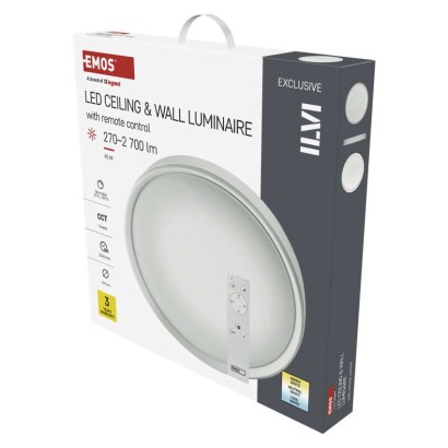LED-valgusti ILVI 50 cm, 45 W, soe-külm valge, puldiga muudetava valgustugevusega