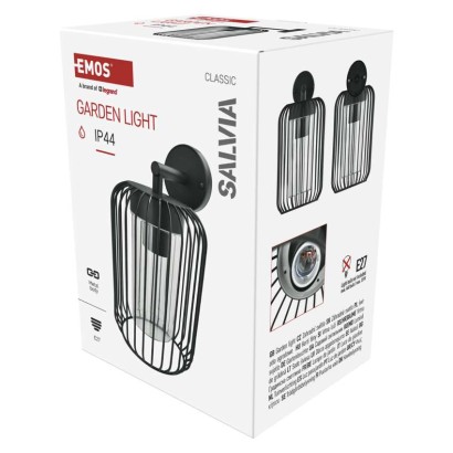 Zahradné nástenné svietidlo SALVIA, 20,8 x 16 x 28,5 cm, 1 x E27, 15 W