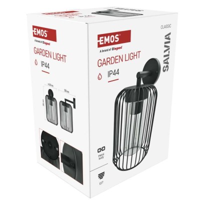 Zahradné nástenné svietidlo SALVIA, 20,8 x 16 x 28,5 cm, 1 x E27, 15 W