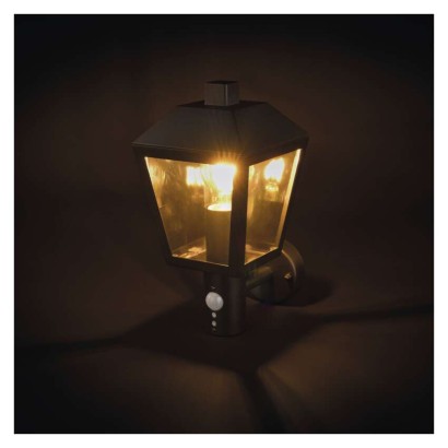 Zahradní nástěnné svítidlo ADENIA, čidlo soumraku, 19,8 x 15 x 29,8 cm, 1 x E27, 15 W